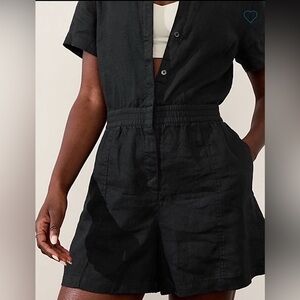 Athleta Black Linen Romper